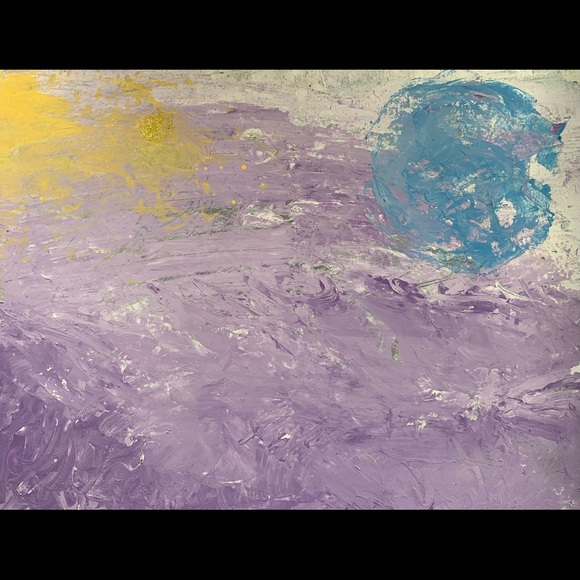 “Far, Far Away,” mixed media on canvas. - Picture 2 of 8